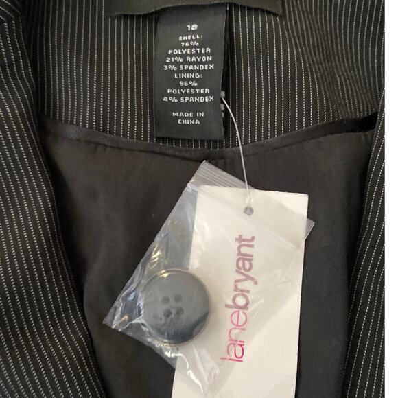 Lane Bryant Women Size 18 NWT Blazer Jacket Pinstripe - Picture 3 of 9